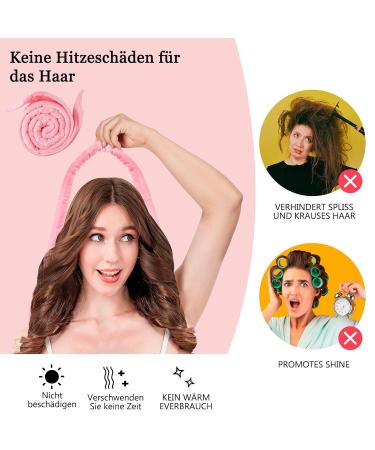 Heatless Hair Curler Set - 60 Extra-Long Curlers for Overnight Curls | Perfect for Medium to Long Hair | DIY Pink Hair Bands - Buy Online on GoSupps.com