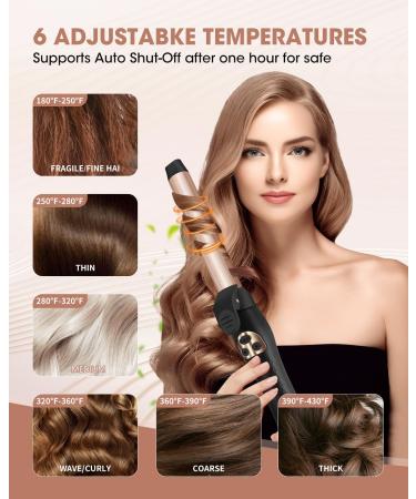 MYMULIKE Automatic Hair Curler Rotating Curling Iron 1 Inch With 6 Adjustable Temp and LCD screen 30s Instant Heat Up 430 F 1H Auto-Off Curling Iron for Long/Middle/Short All Hair - Buy Online on GoSupps.com