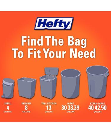 Hefty Ultra Strong Tall Kitchen Trash Bags, Blackout, Clean Burst, 13 Gallon, 80 Count - Buy Online on GoSupps.com