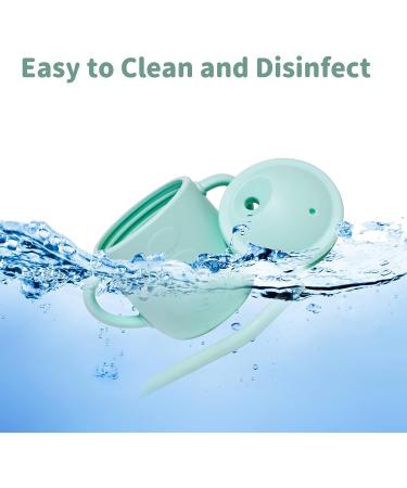 Adocham Silicone Baby Cup with Straw & Handles | BPA-Free Toddler Sippy Training Cup 5oz (Cyan) - Buy Online on GoSupps.com