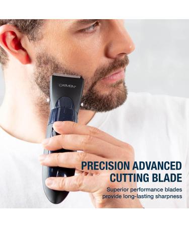 Carmen C81076 Signature Cordless Hair Trimmer with Adjustable Cutting Blade and 5 Cutting Lengths Silver Hair Clippers - Buy Online on GoSupps.com
