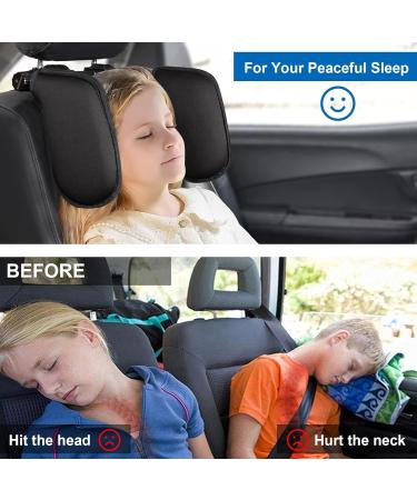 Adjustable Tatar Headrest Car Neck Pillow - 360 Rotating Soft Memory Foam for Kids & Adults - Sleep Support in Black - Buy Online on GoSupps.com