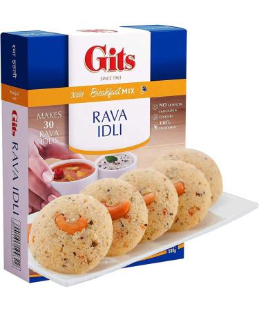Gits Rava Idli Instant Breakfast Mix 500g - A Traditional Indian Crispy Brown Rava idli Savory Snack - A Traditional South Indian Snack Made Of semolina (Pack of 2) - Buy Online on GoSupps.com