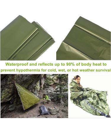 2-Person Emergency Sleeping Bag | Lightweight Waterproof Thermal Bivy Sack XL | Survival Shelter for Camping & Hiking | Olive Green - Buy Online on GoSupps.com