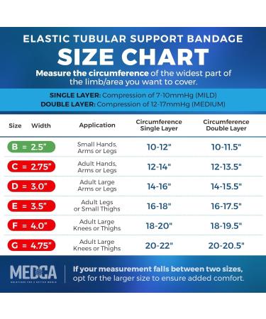 Large Knee & Medium Thigh Support Bandage - Elastic Tubular Bandage Size B 10M Box (2.5 X 33 feet) - Natural Color | Cotton Spandex - Buy Online on GoSupps.com
