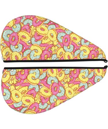 Quick-Dry Hair Towel Wrap | Button Turban & Head Towel in Donut & Blue | Perfect for Fast Hair Drying - Buy Online on GoSupps.com