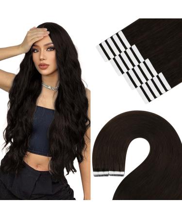 Youngsee real hair extensions tape brown tape in extensions real hair dark brown real hair tape in extensions brown 35cm tape extensions real hair tape hair recovery real hair remy 50g 20pcs #2 35 cm 2- #2