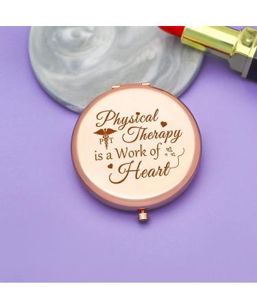 Rose Gold Compact Mirror - Physical Therapy Appreciation Gift for Therapist | PT Graduation, Birthday & Christmas Gift - Buy Online on GoSupps.com