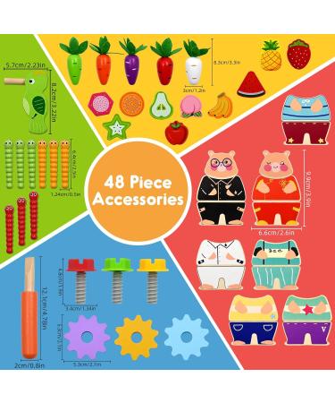 Motoric Cubes 5-in-1 Activity Toys for 1-3 Year Olds | Montessori Educational Wooden Activity Center | 49 PCS Gift for Kids 18 Months+ - Buy Online on GoSupps.com
