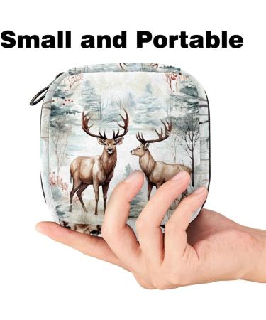 Menstruation Upholstered Bag for Women & Girls - Zippered Collectible for Tampons - Merry Christmas Santa Claus Design - 4.7x6.6x6.6 in - Buy Online on GoSupps.com