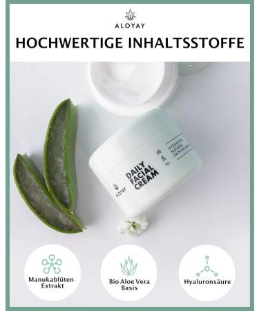 Aloyay Daily Facial Cream day cream with hyaluron based on organic aloe vera natural cosmetics 100 code Check Clean Daily Facial Cream - Buy Online on GoSupps.com