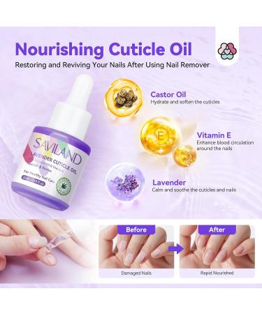 SAVILAND Acetone Nail Polish Remover Kit | Gel Remover Cuticle Oil & Nail Buffer Tools for Quick Acrylic Removal | 8.45 Oz - Home Salon Essential - Buy Online on GoSupps.com