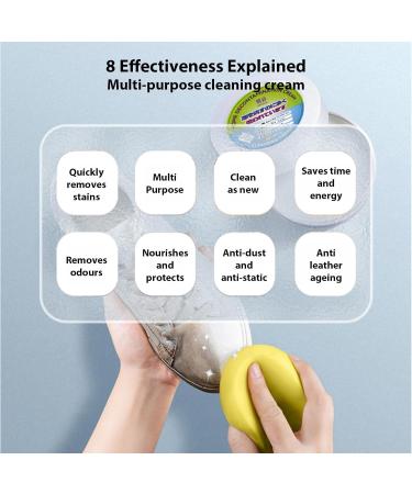 Stain Remover Cream | 260g Shoes Yellow Rubbish Remover | Yellow Remover Cleaner with Sponge Decontaminate Solid Paste for All Washable Shoes Lxury - Buy Online on GoSupps.com