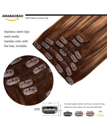120g 7pcs Clip in Hair Extensions 14 Chocolate Brown/Caramel Blonde #4/27/4 - Buy Online on GoSupps.com