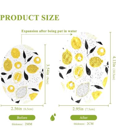 3-Pack Cleaning Kitchen Sponges Oval Yellow Lemons and Lemon Slices Kitchen Cellulose Dishwashing Wood Pulp Cotton - Buy Online on GoSupps.com