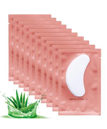 50 Pairs Set Under Eye Pads,Eyelash Extension Gel Patches, Lash Extension Lint Free Under Hydrogel Eye Mask Pads Beauty Tool. (Pink)