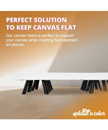 Canvas Stand for Paint Pouring | Canvas Feet Risers Tool Holder for Acrylic Pouring | 2 Inches (Pack of 4) Black - SplashNColor - Buy Online on GoSupps.com