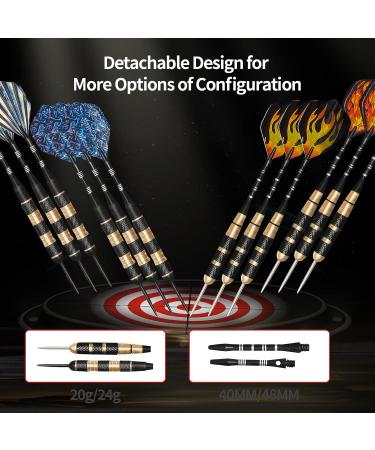 MIVERYEA Steel Tip Darts  Darts Metal Tip Set Professional  20 and 24 Grams Steel Darts with Aluminum Shafts  Brass Barrels  Extra Dart Flights  Sharpener Tool Kit  12 Pack - Buy Online on GoSupps.com