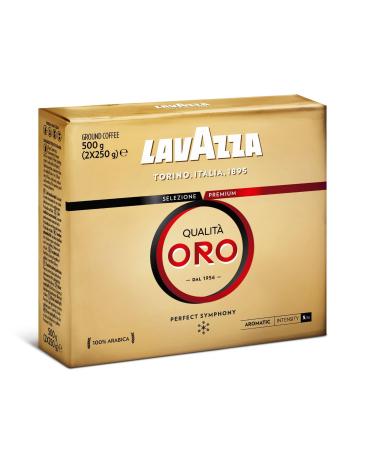 LAVAZZA - Qualità Oro Ground Coffee - Italian Coffee - 100% Arabica - Balanced & Aromatic - Intensity 5 - 2x250 g