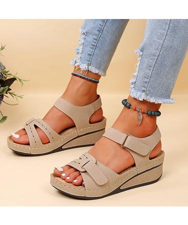 Bunion Corrector Sandals for Women - Arch Support Plantar Fasciitis House Shoes with Orthotic Flip Flops - Black Feather Heels 6.5 Wide Khaki - Buy Online on GoSupps.com