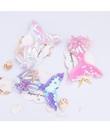 Yexnum Mermaid Hair Clips Set - 7 Pcs Multicolor Starfish & Shell Pins for Women and Girls - Buy Online on GoSupps.com