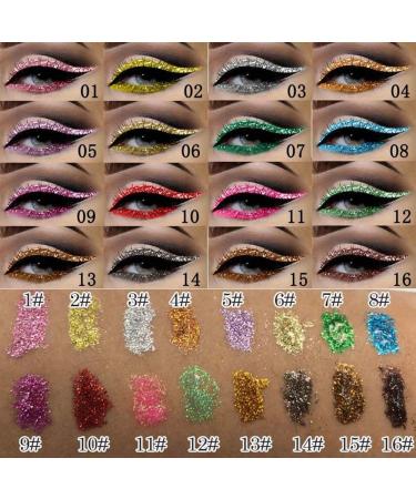 Glitter Liquid Eyeliner Set - Star Gray, Sand Gold, Coffee Golden Shimmer | 3 Colors Sparkling Delineadores de Colores | Colorful Eye Makeup Liner Set - 3Pcs - Buy Online on GoSupps.com