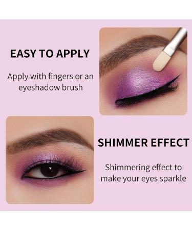 Oulac Glitter Eyeshadow Metallic Finish - Waterproof High Impact Purple Eyeshadow | Vegan Formula | Long-Lasting Wear | Eye-Catching Makeup - 12g - Buy Online on GoSupps.com