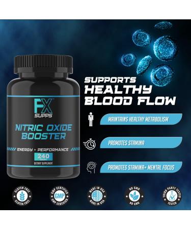 FX Supps Nitric Oxide Booster - Pre Workout Pills for Men & Women | 240 Capsules (2 Pack) | Boost Energy Pump & Vascularity | Arginine Muscle Builder Supplement for Athletes - Buy Online on GoSupps.com