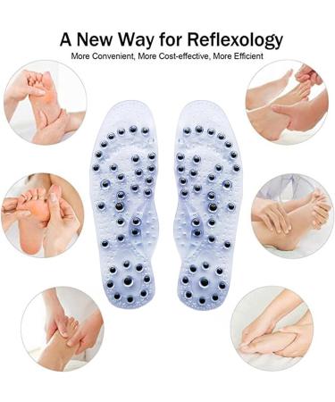 Yarpiany Magnetic Therapy Reflexology Sandals - Pain Relief Insoles with 68 Magnets (White, Female) - Buy Online on GoSupps.com