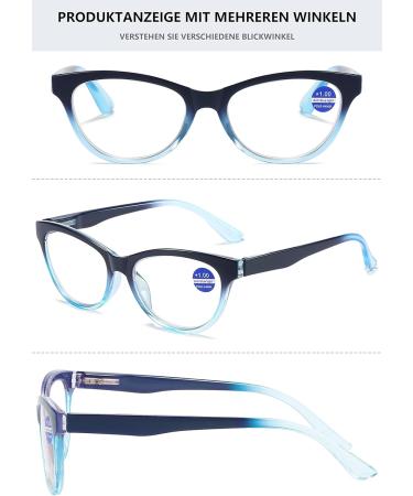 Buy Lanomi Retro Cat Eye Reading Glasses with Blue Light Filter - Flexible Spring Hinge 1.0 to 4.0 Diopters - Stylish Visual Aid for Women & Men - Buy Online on GoSupps.com