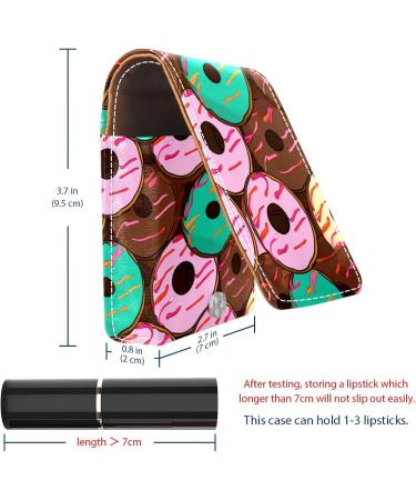Shop Stylish Leather Lipstick Case Organizer with Mirror - Mini Lipstick Holder for Gloss & Makeup - Perfect Gift for Chocolate Strawberry Donuts Lovers - Buy Online on GoSupps.com