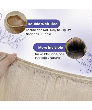 LAAVOO 100g Blond Remy Real Hair Extensions - Sew In Weft Tressen #60 - 45cm Platin Blond - Buy Online on GoSupps.com