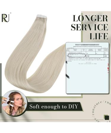 Runatur Real Hair Tape Extensions - 55cm Blonde #800 20 Pieces 50g - Smooth Human Hair Extensions for Long Natural Looks - Buy Online on GoSupps.com
