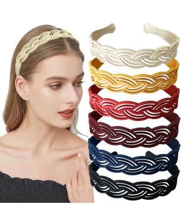 6pcs Pigtail Headbands for Girls Women Plastic Teeth Hair Headbands Combing Hairbands Hair Accessories in Assorted Color Model 2
