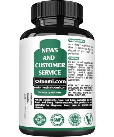 Satoomi Lions Mane Supplement Capsules with Ashwagandha Supplement - 270 Capsules - High Concentrated for Restful Mind, Brain Health, Immune System & Focus Support - Gluten-Free, Non-GMO - Buy Online on GoSupps.com