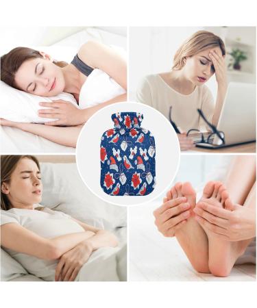 Shop 2L Hot Water Bottle with Poinsettia & Birds | Soft Fleece Cover | Ideal for Heating & Cooling Compresses - Buy Online on GoSupps.com