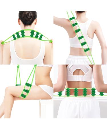 Premium Silicone Massage Scooter with Handle | Deep Tissue Roller for Neck Back & Body Relaxation (Green) - Buy Online on GoSupps.com