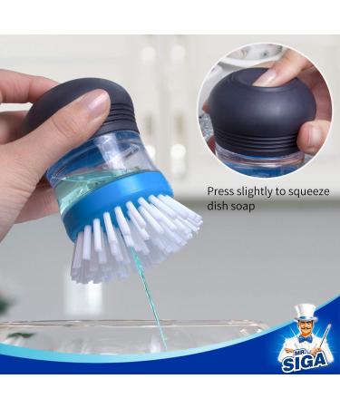 MR.SIGA Soap Dispensing Palm Brush Storage Set Kitchen Brush with Holder for Pot Pan Sink Cleaning 1 Set - Buy Online on GoSupps.com
