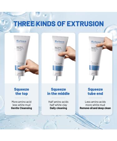 Hydrating Facial Cleanser - Dual-Tube Face Wash for All Skin Types | Amino Acid & White Clay Deep Clean Sunscreen Removal Oil Control Gentle Foaming pH-Balanced Unscented - Buy Online on GoSupps.com