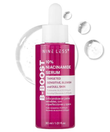 B-Boost 10% Niacinamide Serum Korean Face Serum for Even Skin Tone Tranexamic Acid & Glutathione Revitalize Complexion 1.01 fl.oz.