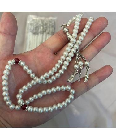 Oralgos Islamic Tasbi - Handmade Imitation Pearl Prayer Bracelet | Meditation Jewelry Gift - Buy Online on GoSupps.com