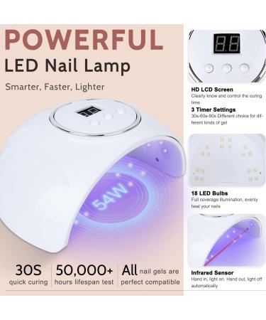 Lavender Violets 48 Gel Polishes UV LED Nail Lamp Kit with Nail Brushes & Top Coats - Q975 Collection - Buy Online on GoSupps.com
