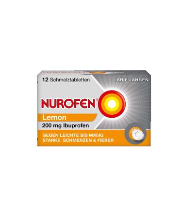 NUROFEN 200 mg Lemon meltable tablets - For mild to moderate pain & fever - From 6 years - 12 pieces