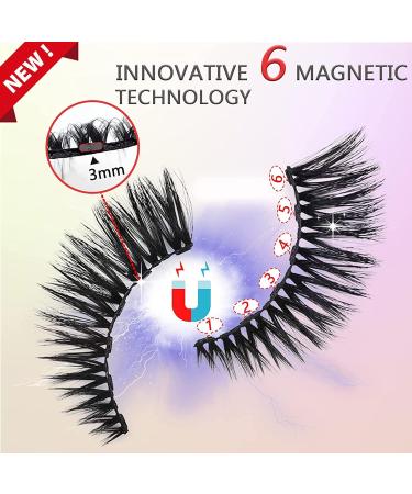 Kmilro Magnetic Eyelashes with Eyeliner Kit - 7 Pairs 3D Wispy Cat Eye Lashes - Natural Look - 7 Styles Fluffy False Eyelashes Pack - Buy Online on GoSupps.com