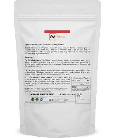 100% Pure Hibiscus Sabdariffa Flower Powder - Natural Hair Health & Skin Benefits | 0.22 LBS | Shop Internationally - Buy Online on GoSupps.com