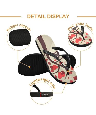 Mnsruu Heart-Shaped Tree Motif Flip-Flops - Perfect for Valentine's Day | Home Hotel Spa & Travel | Unisex Size S - Buy Online on GoSupps.com