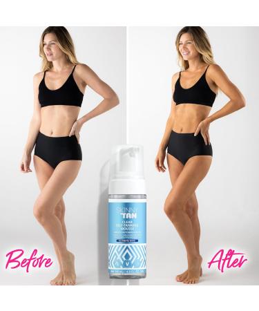 Skinny Tan Clear Self-Tanning Mousse - Fast-Drying Self Tanner with Hyaluronic Acid & Aloe Vera | Ultimate Dark Glow - 4.9 oz - Shop Internationally - Buy Online on GoSupps.com