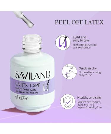 Saviland Liquid Nail Latex Set - Peel Off Cuticle Guard & Skin Protector - Gel Polish Manicure Starter Kit (Blue, Pink, White) - 3Pcs - Buy Online on GoSupps.com