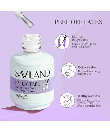SAVILAND Liquid Latex for Nails 30ML - Nail Polish Barrier Peel Off - Cuticle Guard & Skin Protector - 2PCS White Set - Buy Online on GoSupps.com