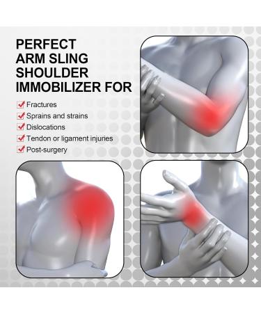 Arm Sling Shoulder Immobilizer with Pocket - Comfort & Support for Surgery Rotator Cuff Elbow Wrist Injuries - Unisex Black - Buy Online on GoSupps.com
